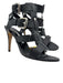 Manolo Blahnik Shoe Size 38 Black Leather cage Buckles Mid Heel Sandals Black / 38