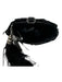 Mary Norton Black Satin clasp closure Chain Strap Feather Rhinestone buckle Bag Black / S