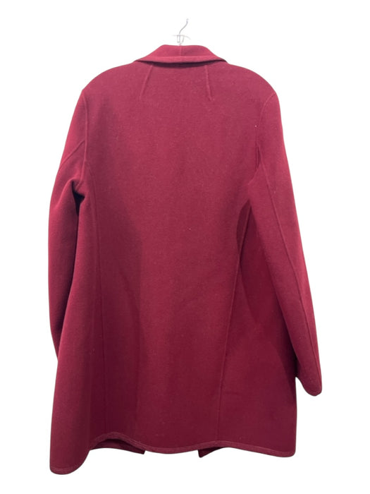 Elie Tahari Size Large Merlot Red Wool Long Sleeve Open Front Pockets Coat Merlot Red / Large