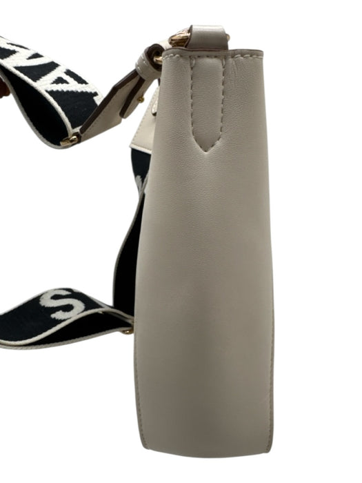 Stella McCartney Cream Vegan Leather Perforated Detail Crossbody Bag Cream / Small