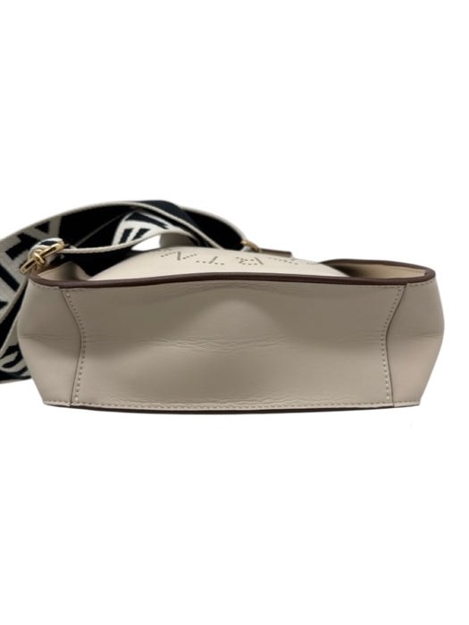 Stella McCartney Cream Vegan Leather Perforated Detail Crossbody Bag Cream / Small