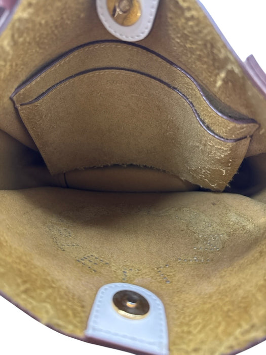 Stella McCartney Cream Vegan Leather Perforated Detail Crossbody Bag Cream / Small