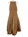 Oscar de la Renta Size 10 Tan Brown Silk Taffeta Drop Waist Sleeveless Gown Tan Brown / 10
