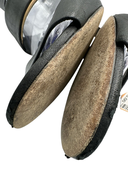 Jimmy Choo Shoe Size 39.5 Black & Beige Leather Folded Detail Sandals Black & Beige / 39.5