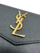 Saint Laurent Black Grained Leather Gold Tone Hardware Envelope Bifold Wallets Black