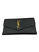 Saint Laurent Black Grained Leather Gold Tone Hardware Envelope Bifold Wallets Black