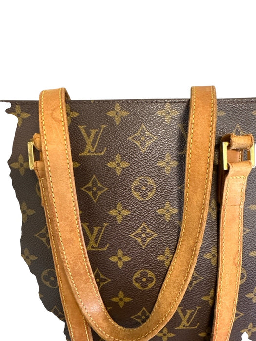 Louis Vuitton Brown & Tan Coated Canvas Leather trim Monogram Tote Bag Brown & Tan / M