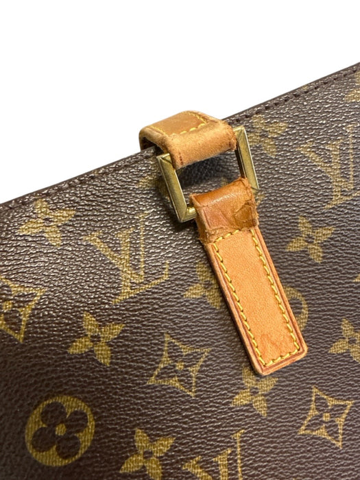 Louis Vuitton Brown & Tan Coated Canvas Leather trim Monogram Tote Bag Brown & Tan / M