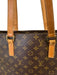 Louis Vuitton Brown & Tan Coated Canvas Leather trim Monogram Tote Bag Brown & Tan / M