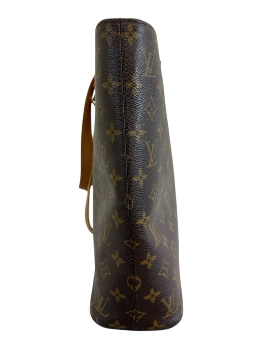 Louis Vuitton Brown & Tan Coated Canvas Leather trim Monogram Tote Bag Brown & Tan / M