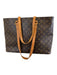 Louis Vuitton Brown & Tan Coated Canvas Leather trim Monogram Tote Bag Brown & Tan / M