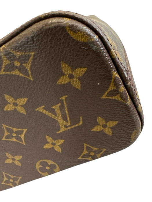 Louis Vuitton Brown & Tan Coated Canvas Leather trim Monogram Tote Bag Brown & Tan / M