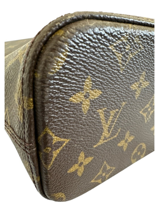 Louis Vuitton Brown & Tan Coated Canvas Leather trim Monogram Tote Bag Brown & Tan / M
