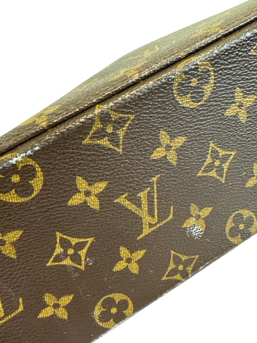 Louis Vuitton Brown & Tan Coated Canvas Leather trim Monogram Tote Bag Brown & Tan / M