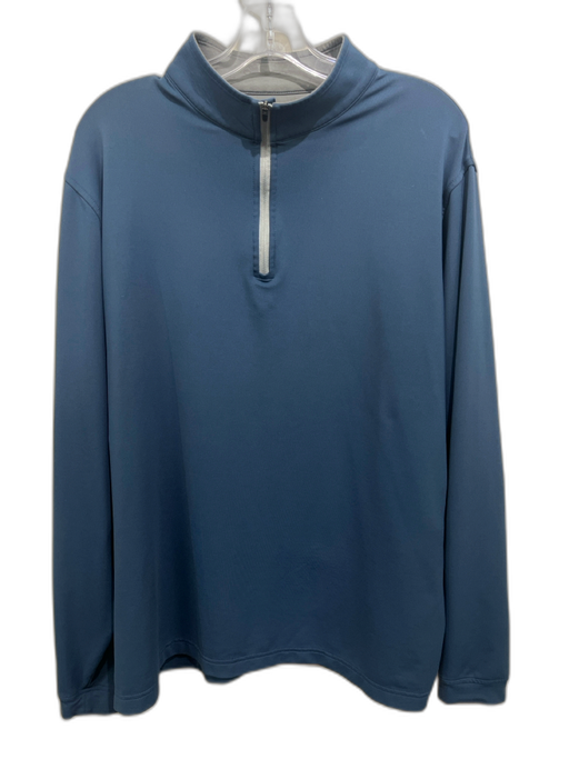 Peter Millar Size XL Blue Polyester Solid Quarter Zip Men's Jacket Blue / XL