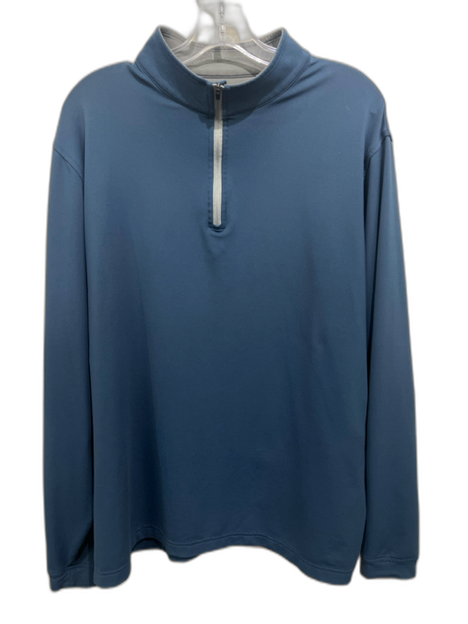 Peter Millar Size XL Blue Polyester Solid Quarter Zip Men's Jacket Blue / XL