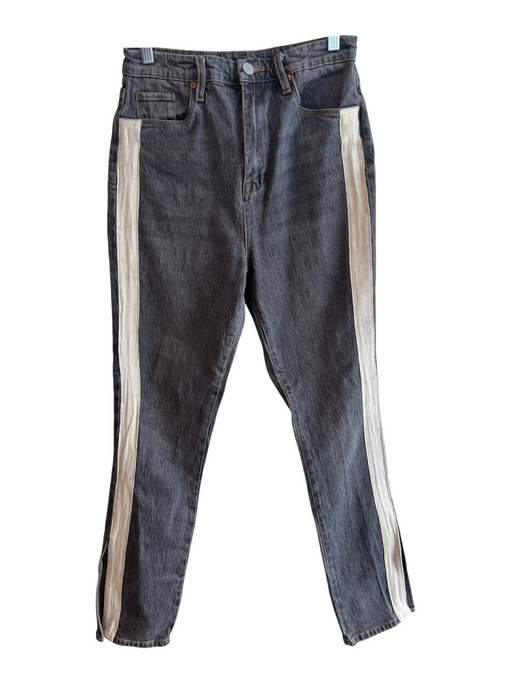 BlankNYC Size 27 Gray Cotton Zip Fly Stripe 5 Pocket Straight Jeans Gray / 27