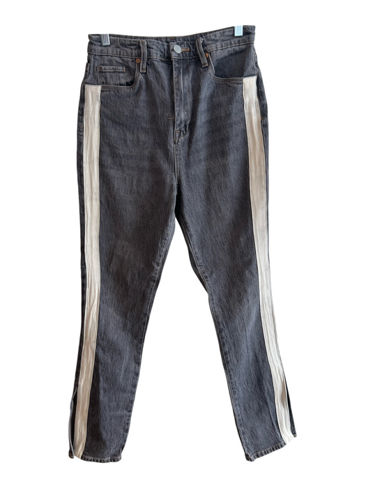BlankNYC Size 27 Gray Cotton Zip Fly Stripe 5 Pocket Straight Jeans Gray / 27