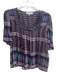 Sea New York Size S Navy Viscose Aztec Tie Front Half Sleeve V Neck Top Navy / S