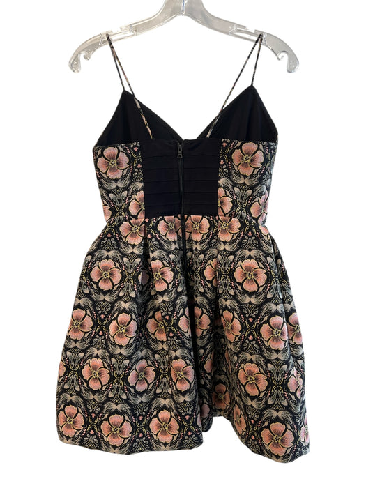 Alice & Olivia Size 2 Pink & Black Nylon Spaghetti Strap Floral Print Dress Pink & Black / 2