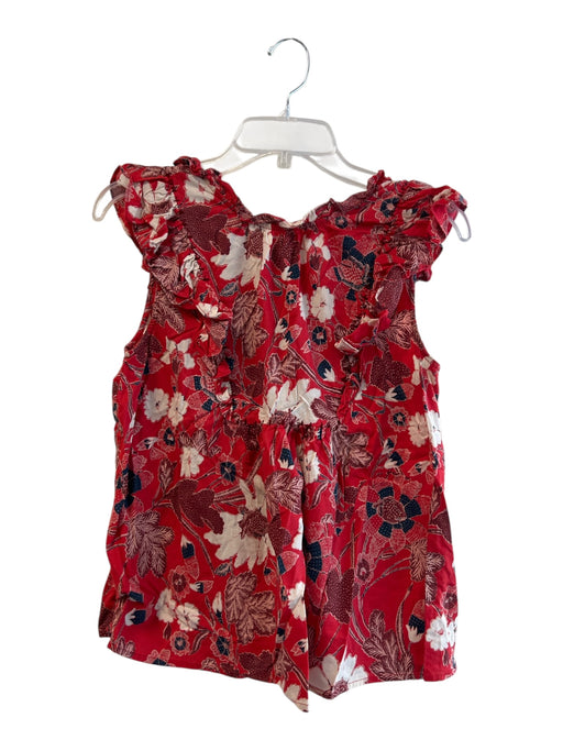 Ulla Johnson Size 4 Red Multi Cotton Blend Sleeveless Floral Print Top Red Multi / 4