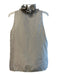 J Crew Size 6 Gray Silk Sleeveless solid color Ruffle Detail 3/4 Button Top Gray / 6
