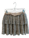 Shug! Size M Silver Polyester Sequin Elastic Waist Tiered Skort Skirt Silver / M