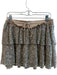 Shug! Size M Silver Polyester Sequin Elastic Waist Tiered Skort Skirt Silver / M