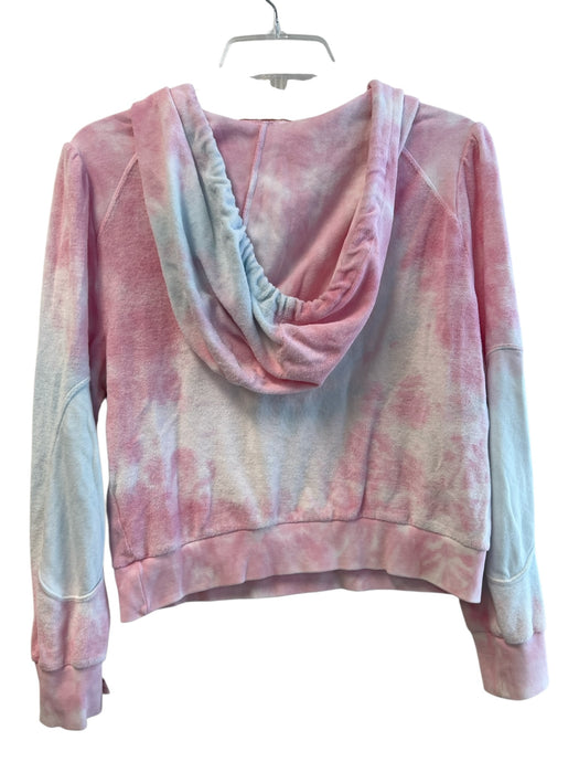 Love Shack Fancy Size S Pink & White Cotton Long Sleeve Tye Dye Hooded Sweater Pink & White / S