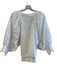 Harshman Size XS White Cotton Long Sleeve solid color Back Zip High Neck Top White / XS