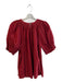 Ulla Johnson Size 6 Red Cotton Shirt Sleeves Key Hole Back Striped Top Red / 6