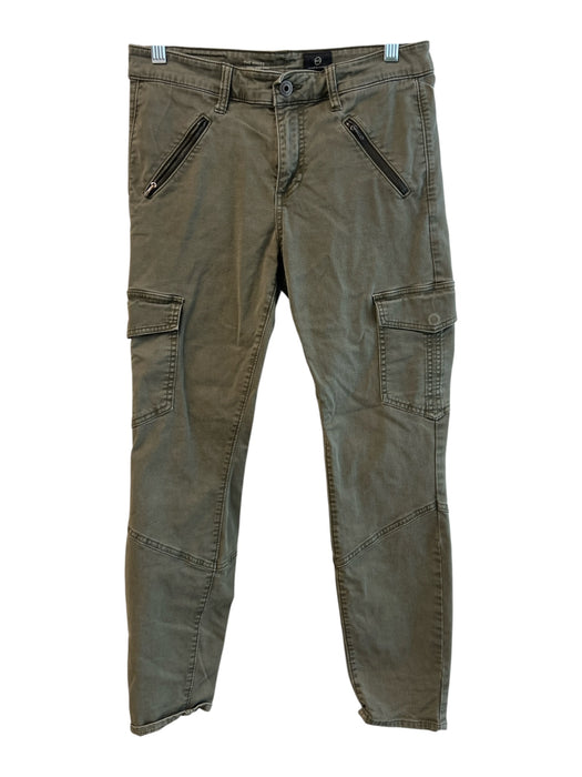 AG Size 28 Green Cotton Blend High Rise Zip Fly Cargo Pockets Skinny Ankle Jeans Green / 28