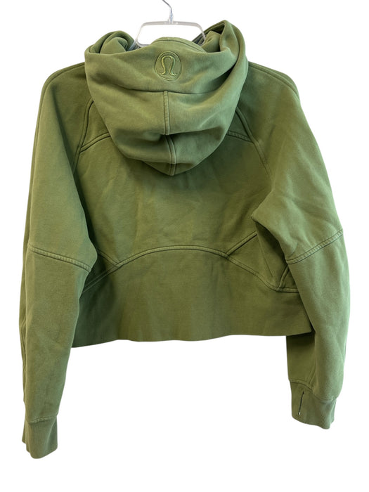 Lululemon Size XS Green Cotton Blend Long Sleeve kangaroo Pocket 3/4 Zip Sweater Green / XS