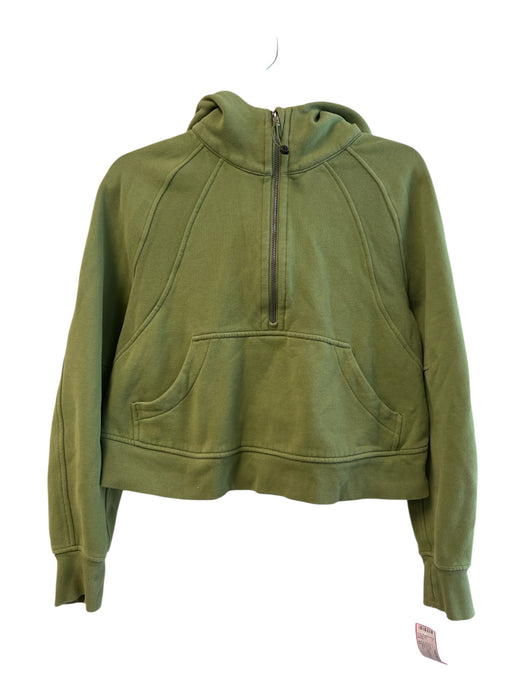 Lululemon Size XS Green Cotton Blend Long Sleeve kangaroo Pocket 3/4 Zip Sweater Green / XS