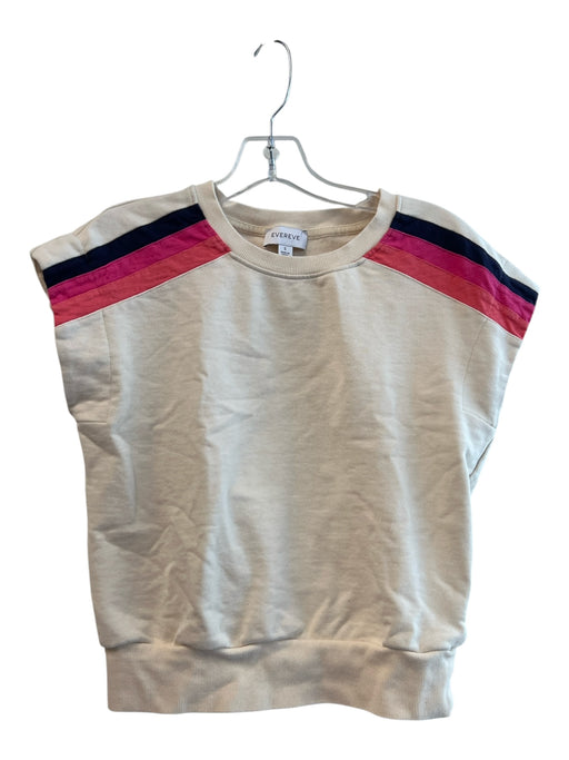 Evereve Size S Nude & Multicolor Cotton Blend Sleeveless Round Neck Top Nude & Multicolor / S