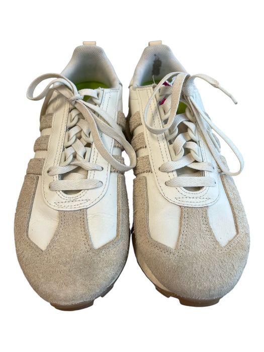 Adidas Shoe Size 7 Beige & White Suede Almond Toe lace up Sneaker Shoes Beige & White / 7