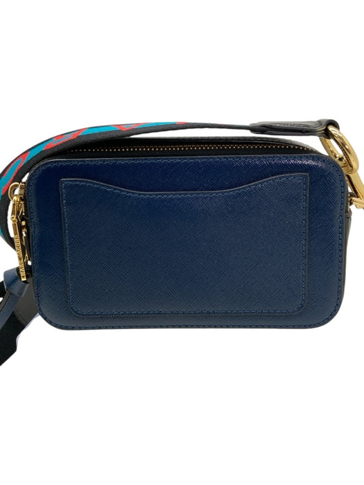 Marc Jacobs Navy, Black, Red Saffiano Leather Zip Close Colorblock Bag Navy, Black, Red / Mini