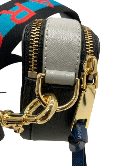 Marc Jacobs Navy, Black, Red Saffiano Leather Zip Close Colorblock Bag Navy, Black, Red / Mini