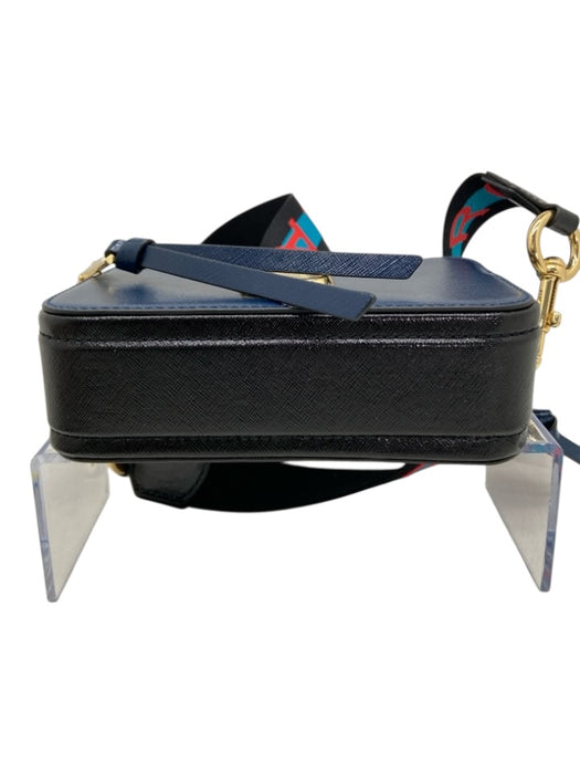 Marc Jacobs Navy, Black, Red Saffiano Leather Zip Close Colorblock Bag Navy, Black, Red / Mini