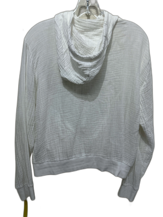 Stateside Size S/M White Cotton Long Sleeve Gauze Zip front Short Set White / S/M