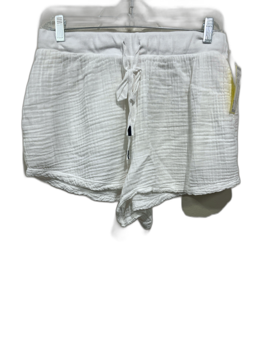 Stateside Size S/M White Cotton Long Sleeve Gauze Zip front Short Set White / S/M