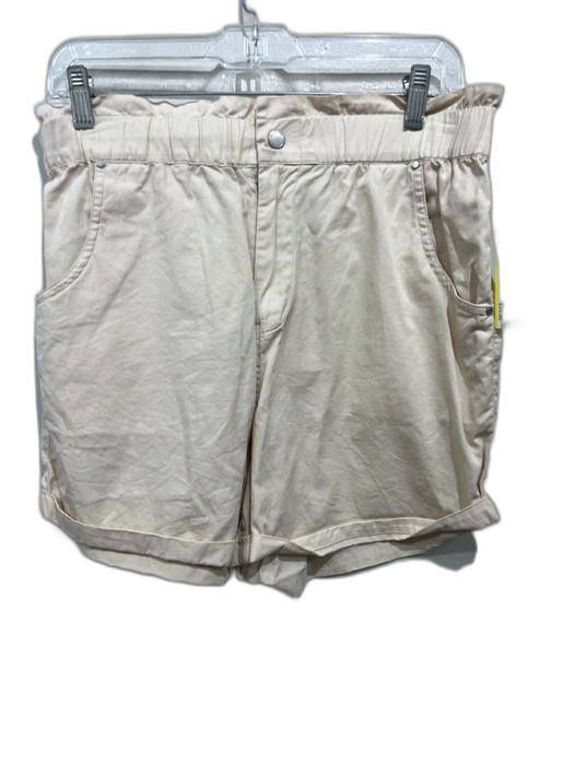 BlankNYC Size 27 Light Beige Cotton Elastic Waist Poka Dot Cuffed Shorts Light Beige / 27