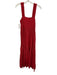 Mirth Size S Red Cotton Sleeveless Shoulder Strap pleats Maxi Dress Red / S
