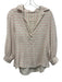 Ann Mashburn Size S White & Multi Cotton V Neck Short Sleeve Striped Top White & Multi / S