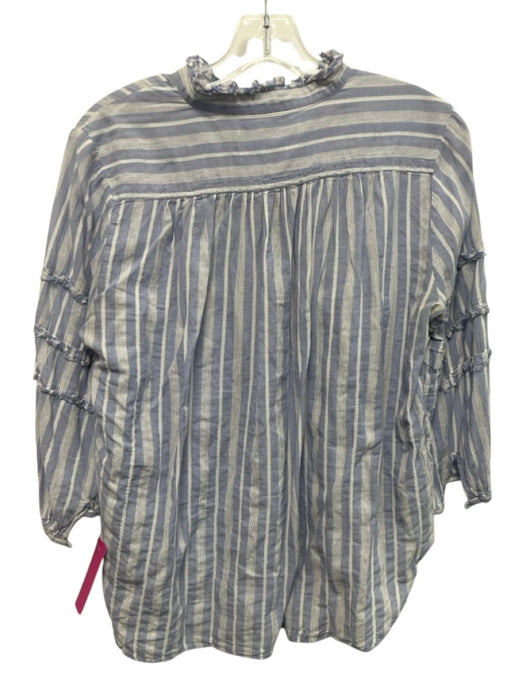 Trovata Birds of Paradis Size XS Blue & White Cotton Striped Long Sleeve Top Blue & White / XS