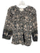 Cleobella Size XS Dark Gray & White Cotton Long Sleeve Floral Buttons Top Dark Gray & White / XS