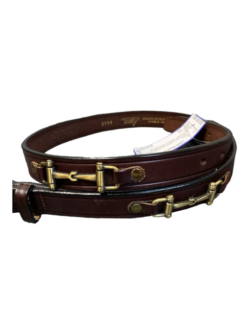 Troy Dark Brown Leather Equestrian Brass Hardware Western Belts Dark Brown / 32