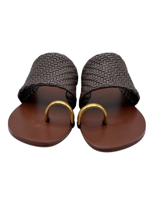 Simkhai Shoe Size 39 Brown Leather Toe Strap Woven Strap Open Toe Sandals Brown / 39