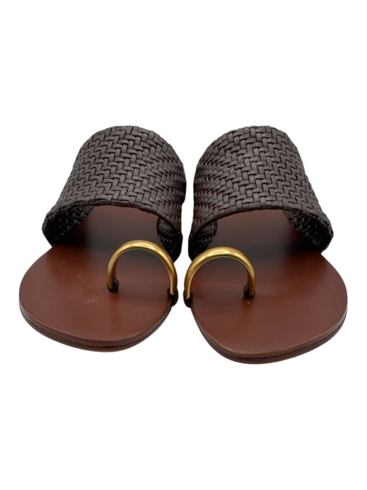 Simkhai Shoe Size 39 Brown Leather Toe Strap Woven Strap Open Toe Sandals Brown / 39