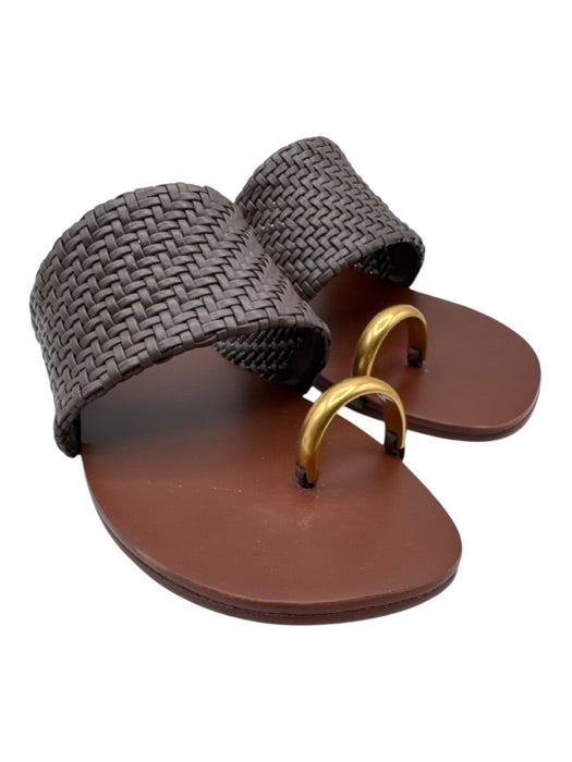Simkhai Shoe Size 39 Brown Leather Toe Strap Woven Strap Open Toe Sandals Brown / 39